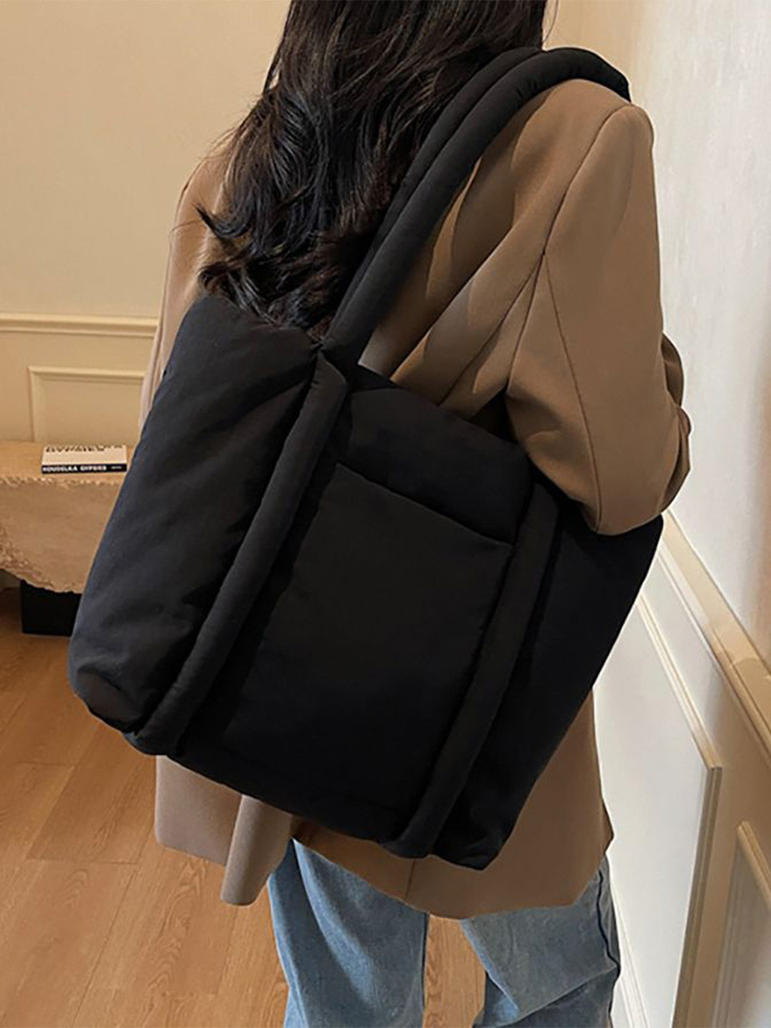 StyleCast x Revolte Solid Cotton Large Structured Tote Bag