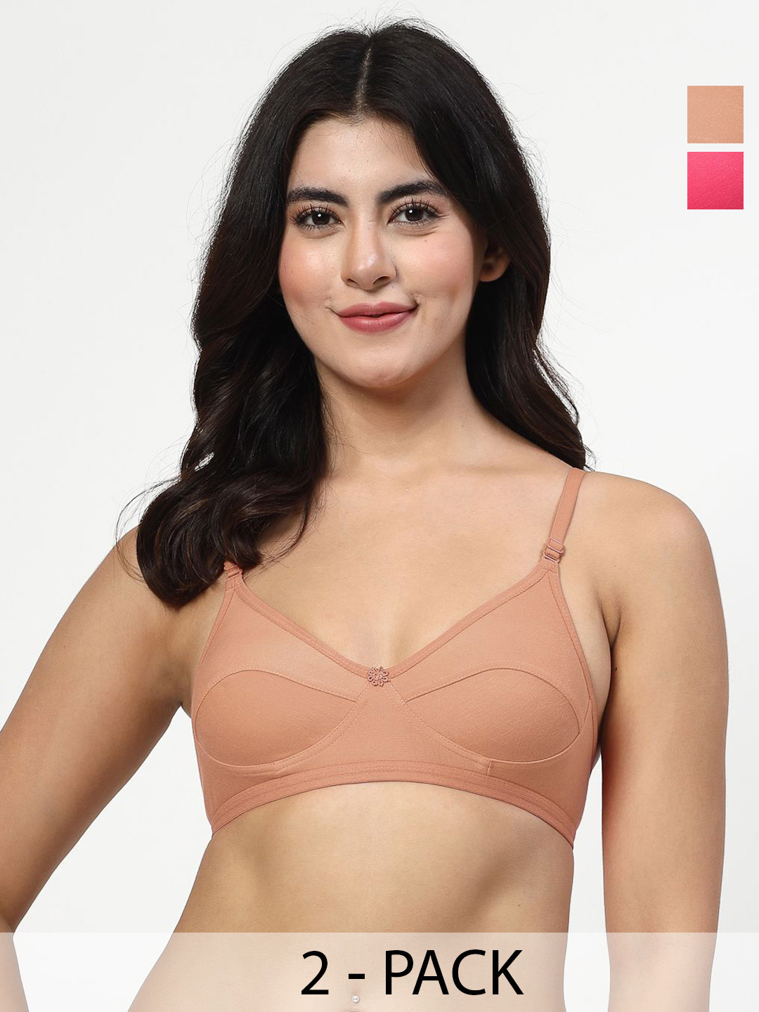 LILY Anpas Pack Of 2 Solid Full Coverage Bra