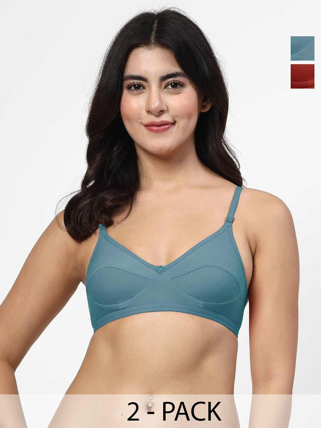 LILY anpas Pack Of 2 Full Coverage Seamed Non Padded Bra