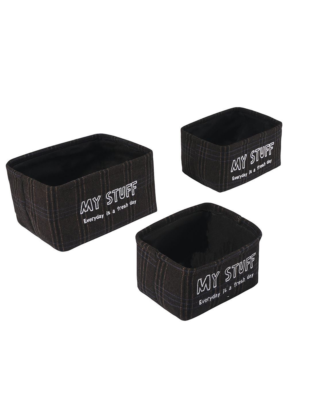 Kuber Industries Black & White 3 Pieces Printed Cosmeti Skincare Dressing Table Organizer