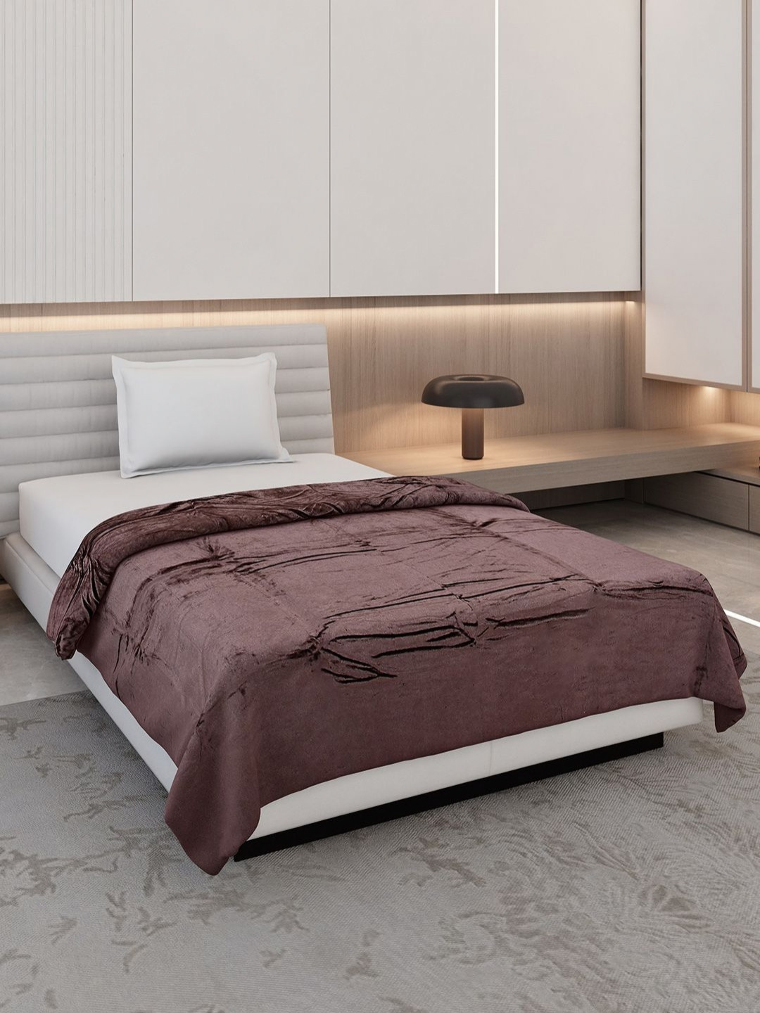 Monte Carlo Brown AC Room 300 GSM Single Bed Blanket