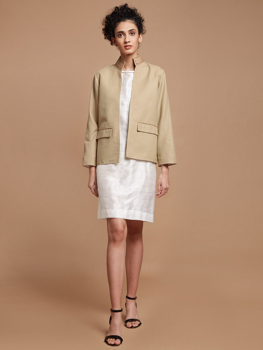 Chhaya Gandhi Design Studio Women Round Neck Sheath Dress With Coat