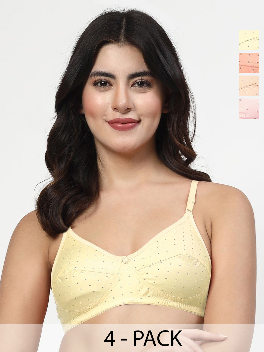 LILY Seamed Non Padded Printed Bra