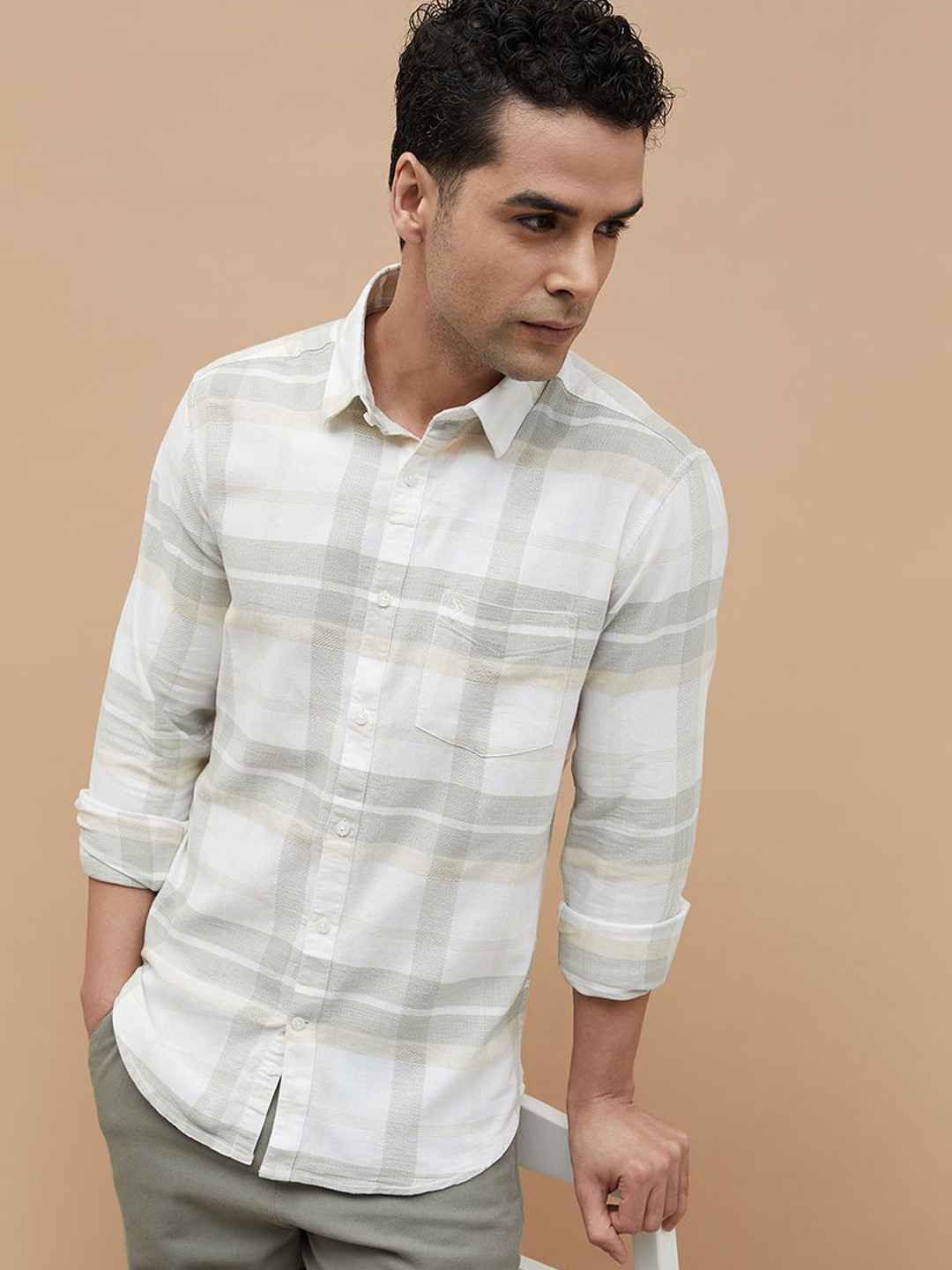 CODE by Lifestyle Men Multi Striped Spread Collar Cotton Casual Shirt