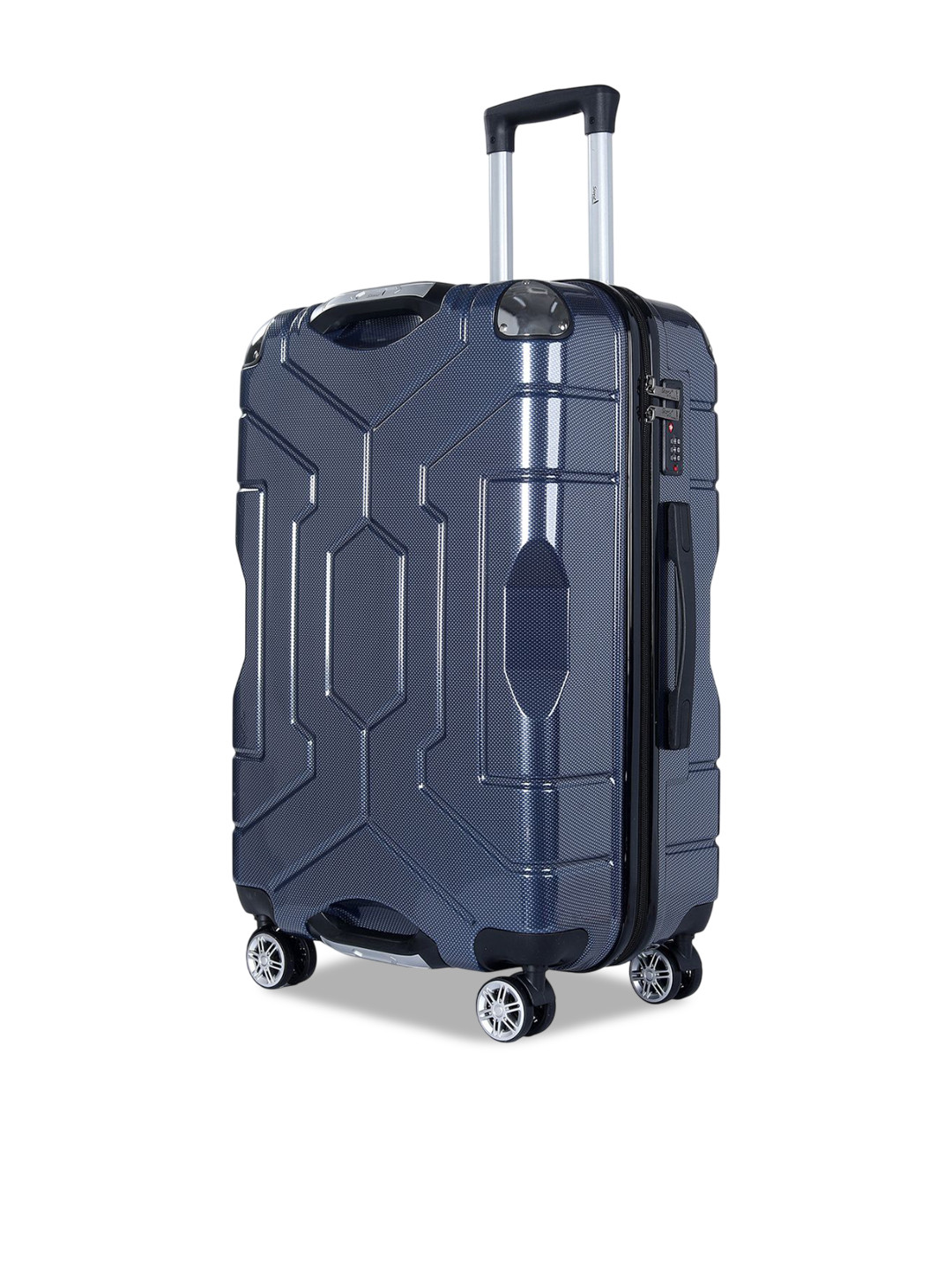 Story@home Unisex Polycarbonate Dark Purple 8 Wheel Hard Large Trolley Suitcase 75 Cm