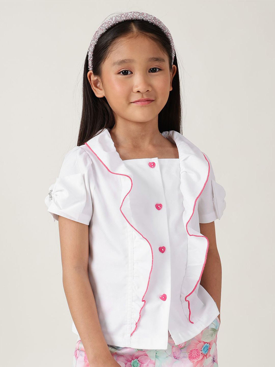 One Friday Women Regular Fit Short Sleeve Ruffles Tops