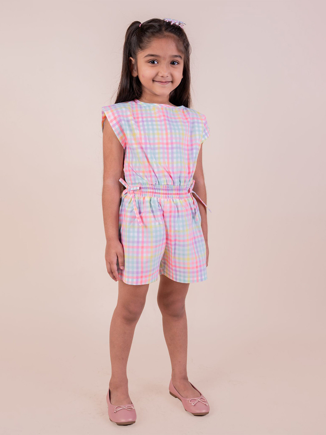 SNUGGLY MONKEY Girls Checked Jumpsuit