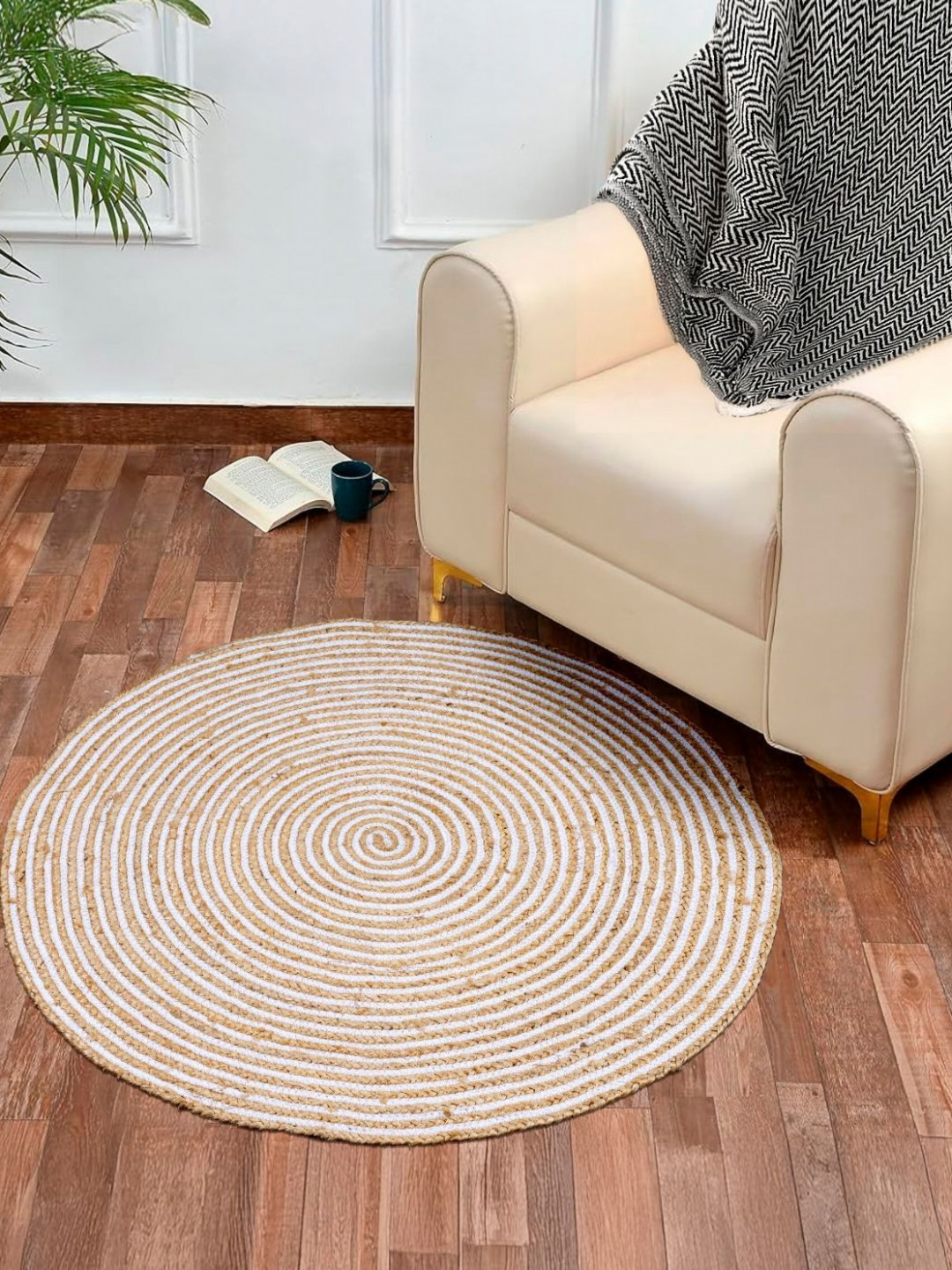 HOMADORN Brown Bohemian Hemp Carpet