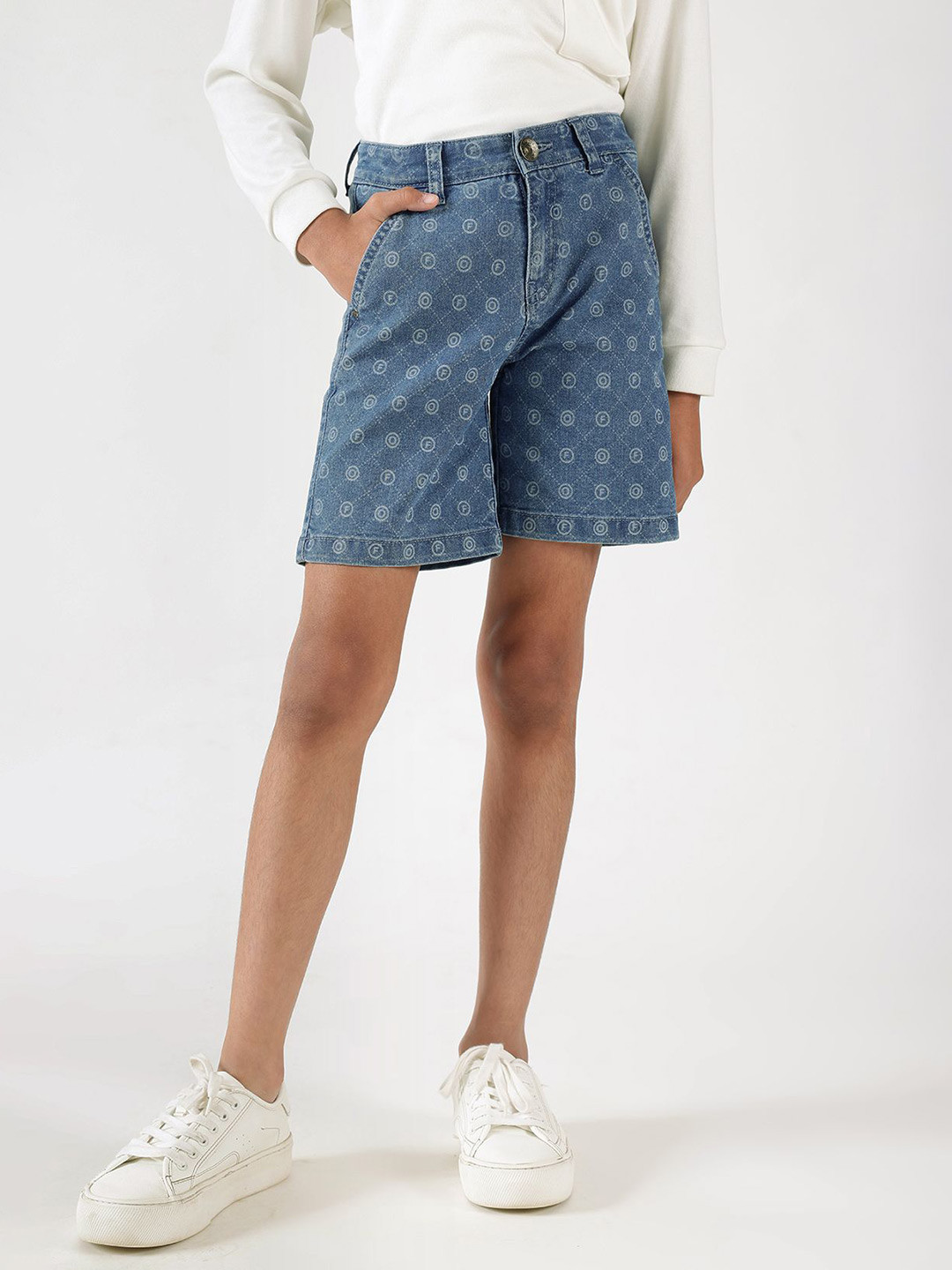 One Friday Boys Blue Lazer Cut Short