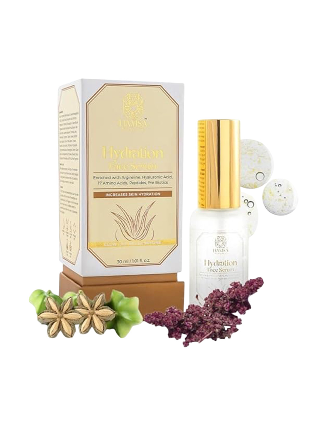 HAMSA RADIANCE Hydration Face Serum Lime Pearl With Hyaluronic Acid - 30 ml