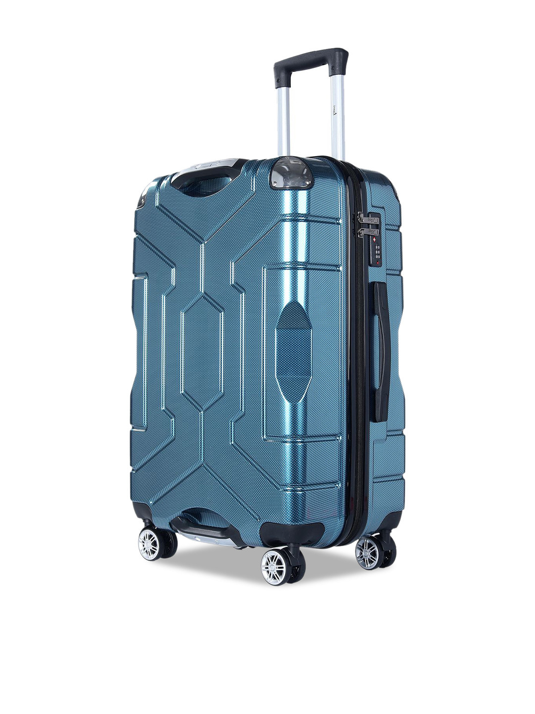 Story@home Polycarbonate Cyan Blue 8 Wheel Hard Large Trolley Suitcase