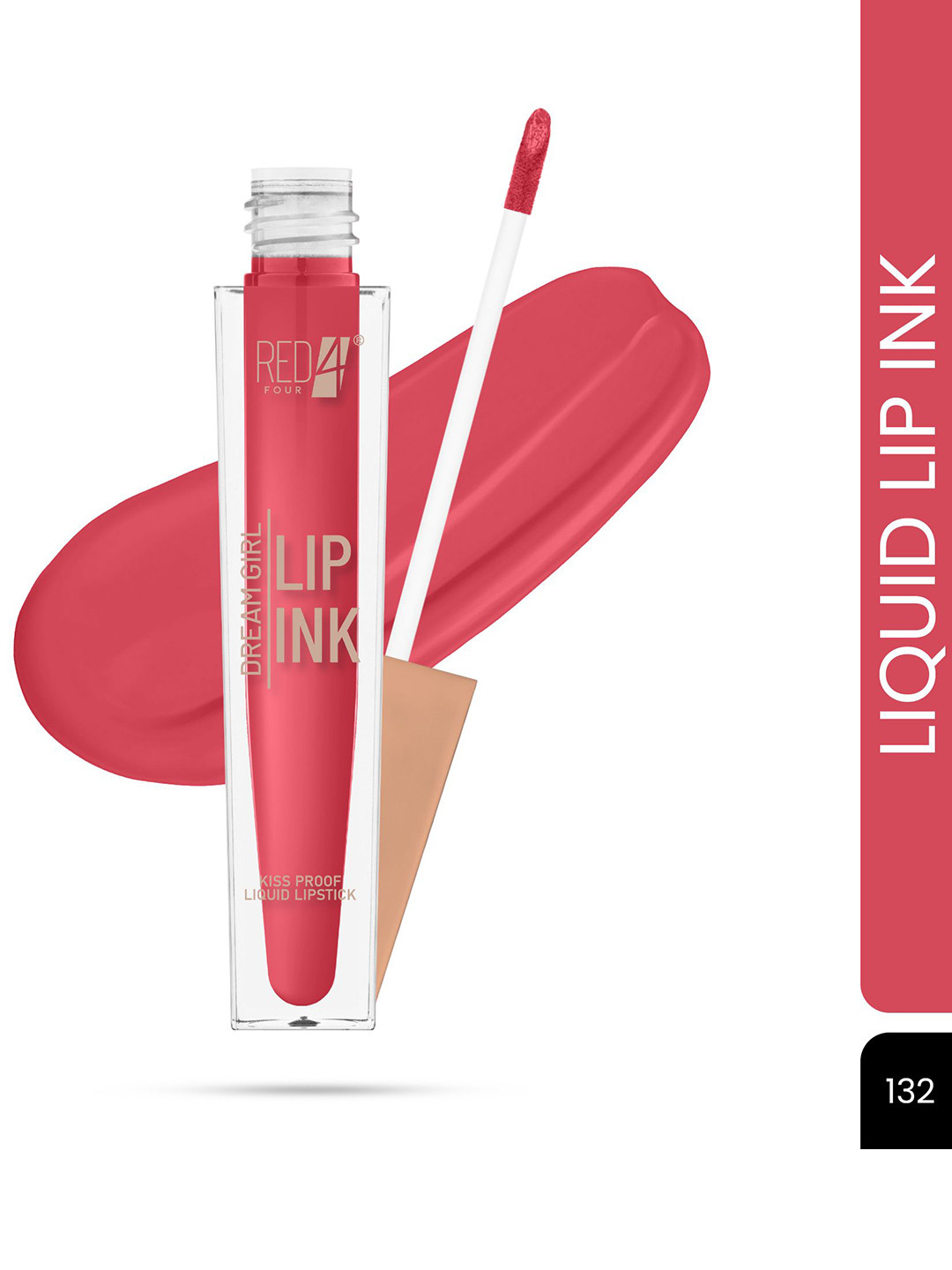 RED 4 Dream Girl Kiss Proof Matte Liquid Lip Ink - 6 ml Shade - 132