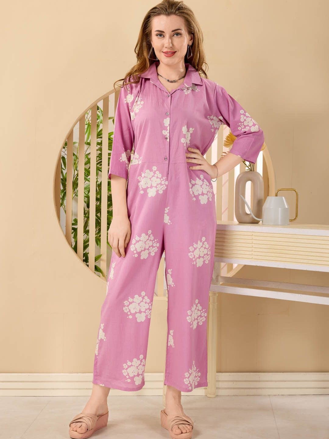 NIGHT FLOSS Printed Basic Jumpsuit