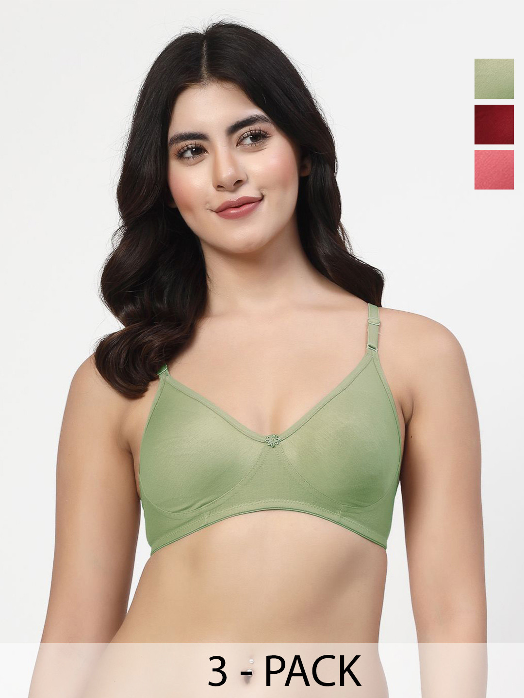 LILY Ayir Women Pack of 3 Seamless Full Coverage Bra