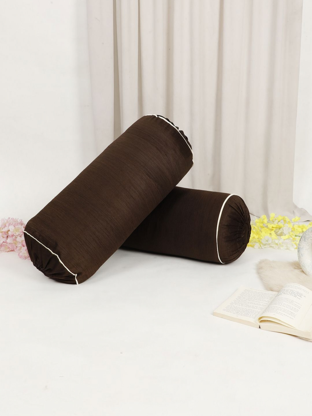 THE CONVERSION Brown 2 Pieces Bolster Covers