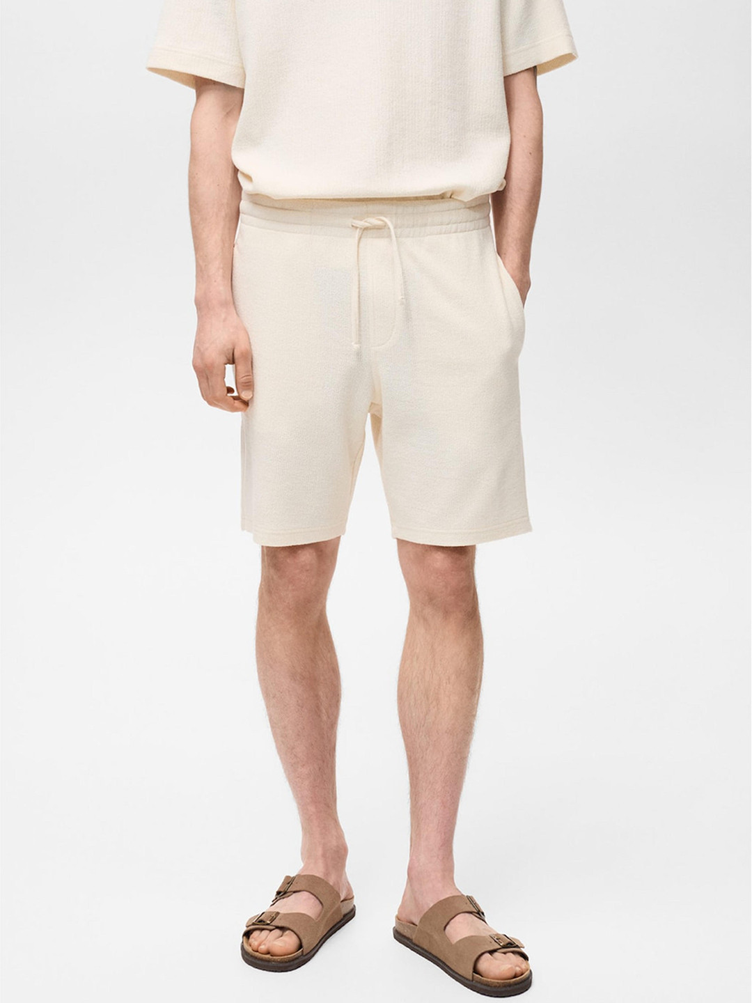 MANGO MAN Textured Bermuda Shorts
