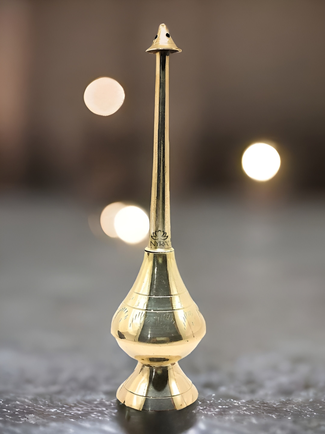 Nyra Kitchenware Bronze Toned Brass Sprinkler Bottle For Ganga Jal Rose Water & Perfume