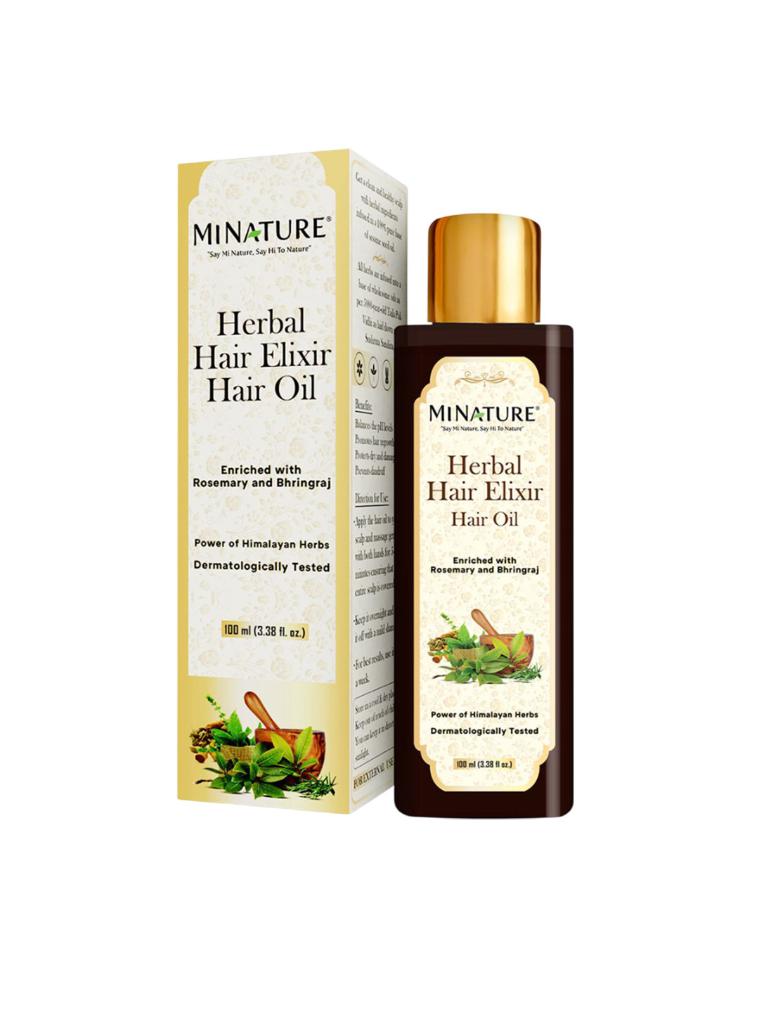 MINATURE Herbal Hair Elixir Hair Oil With Rosemary & Bringraj - 100 ml