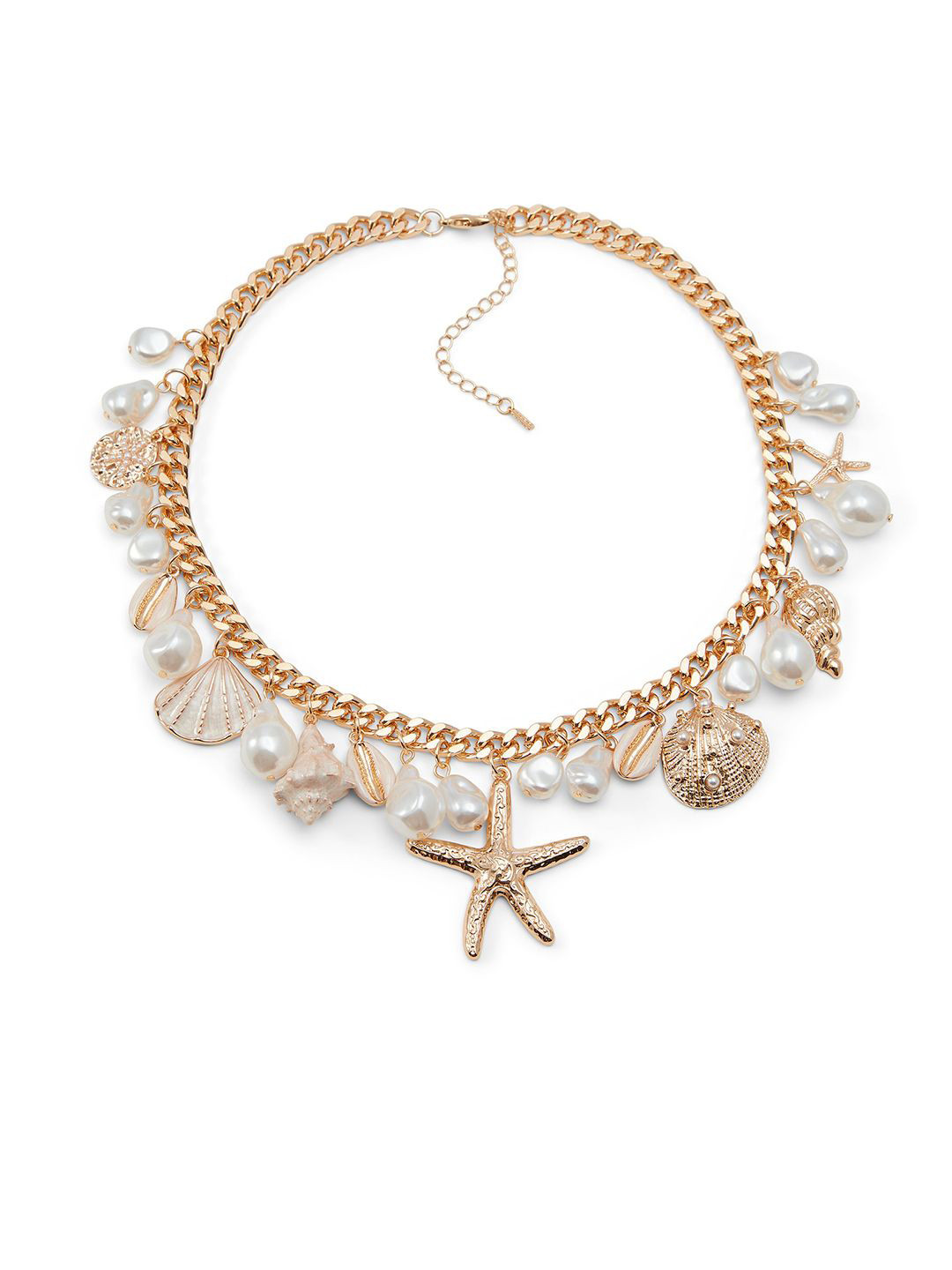 ALDO Gold-Plated Pearls Beaded Statement Necklace