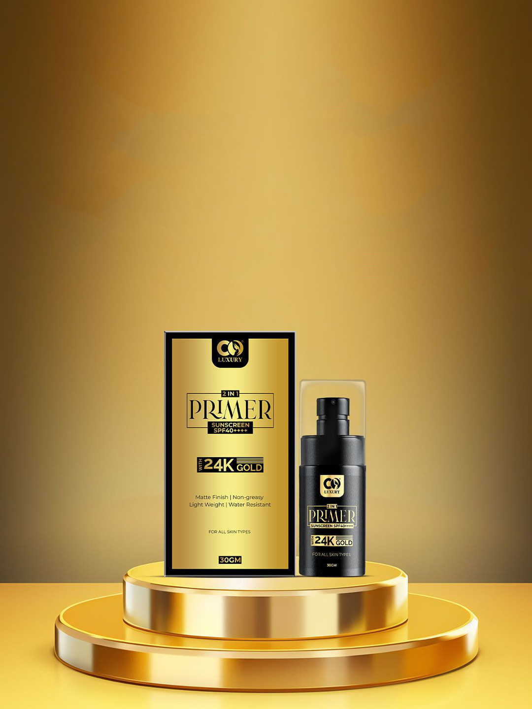 CO 2-in-1 Primer Sunscreen With SPF 40 PA++++ & 24K Gold - 30 g