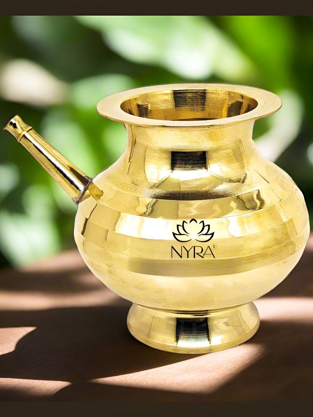 Nyra Kitchenware Pure Brass Karwa Chauth Kalash Lota Traditional Peetal Large-Size Karwa