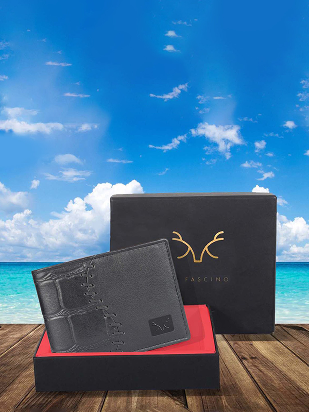 Al Fascino Men Textured Leather Two Fold Wallet