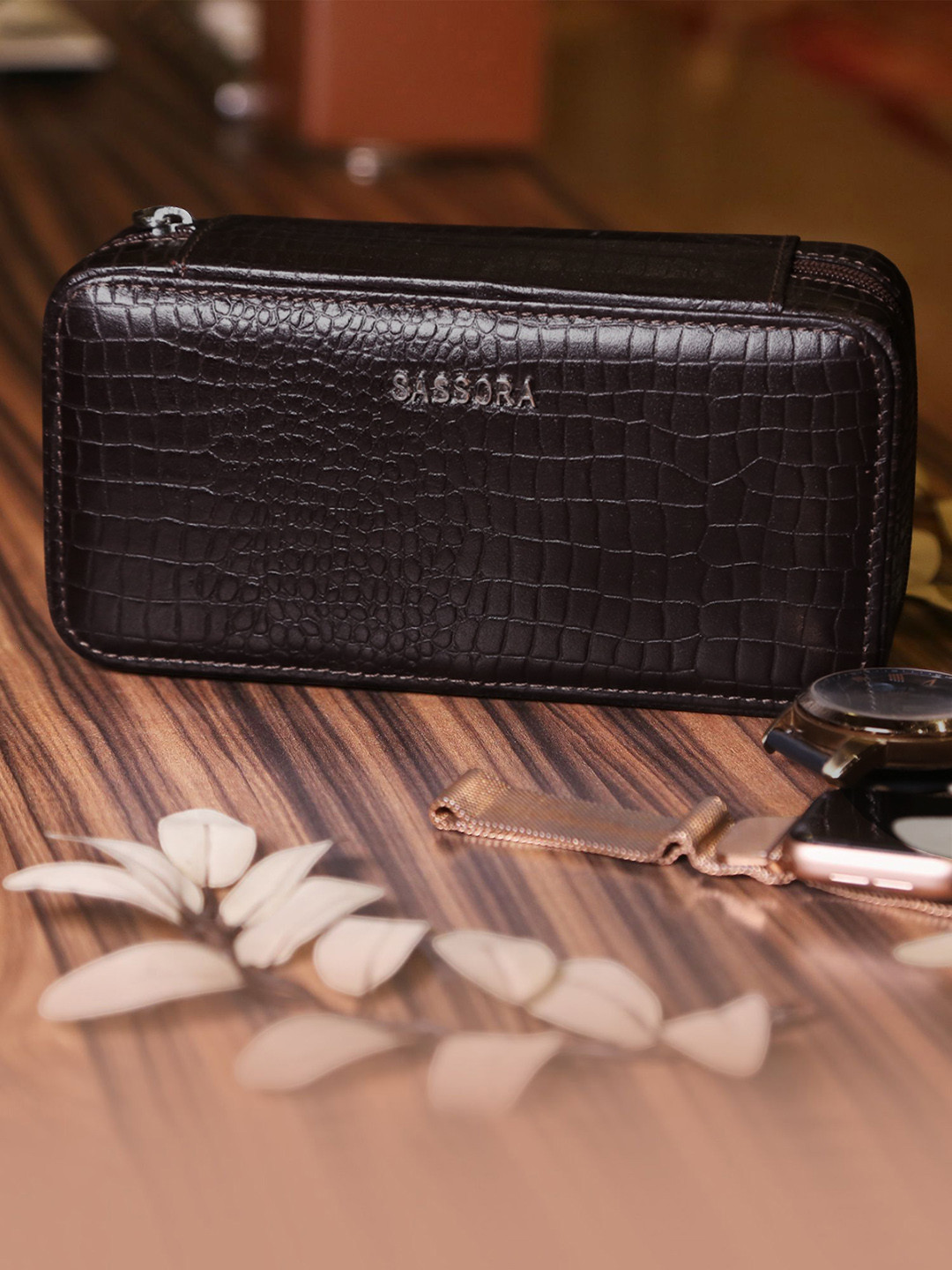 Sassora 2 Slots Watch Box Case Organizer