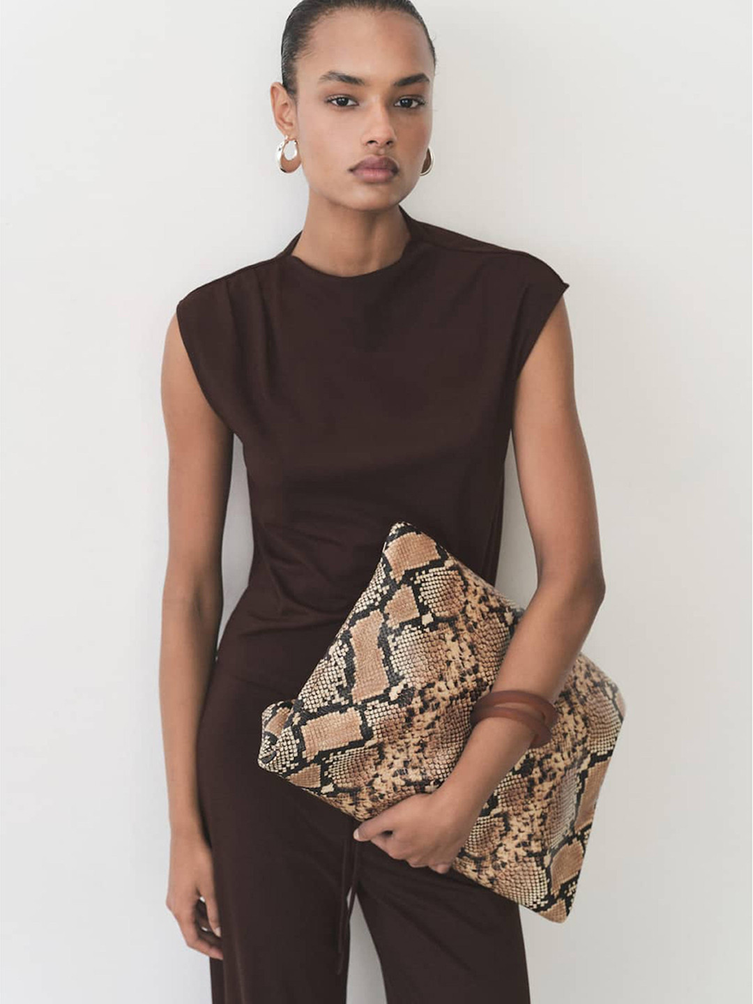 MANGO Draped-Effect Cap Sleeves Top