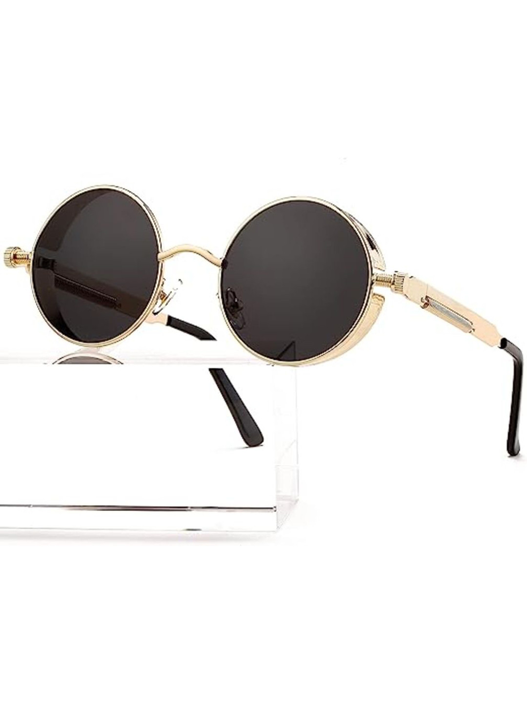 SPADEACES Men Round Sunglasses With Polarised Lens SP Round Polorized GLBK