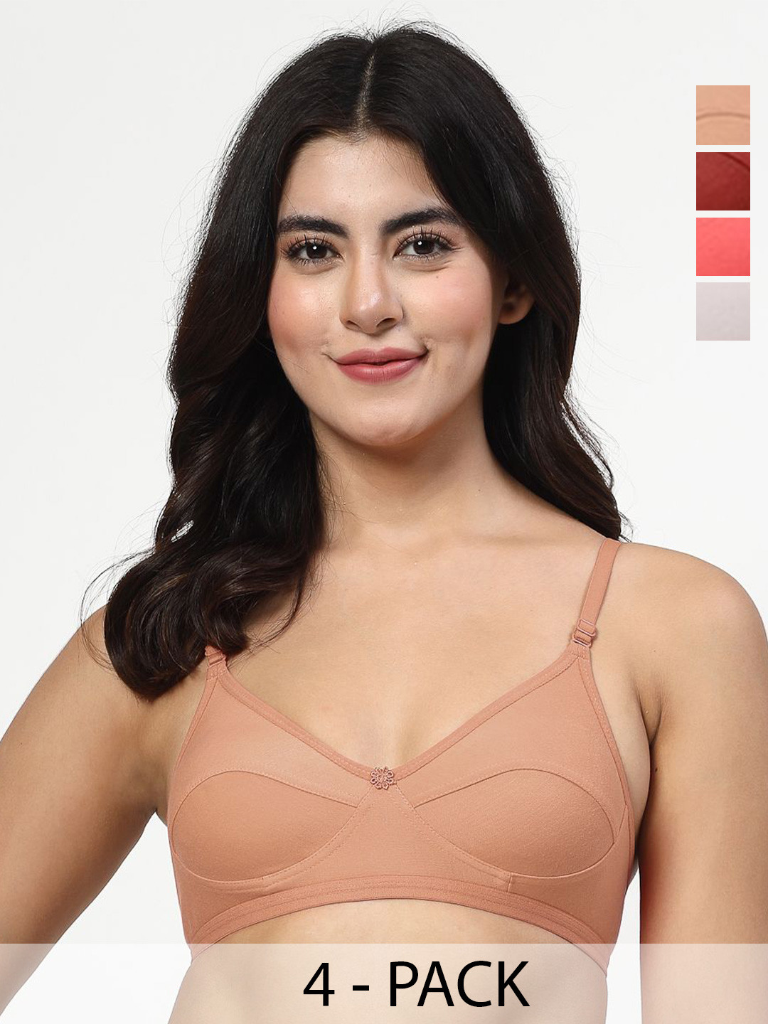 LILY anpas Pack Of 4 Full Coverage Non Padded All Day Comfort Bra