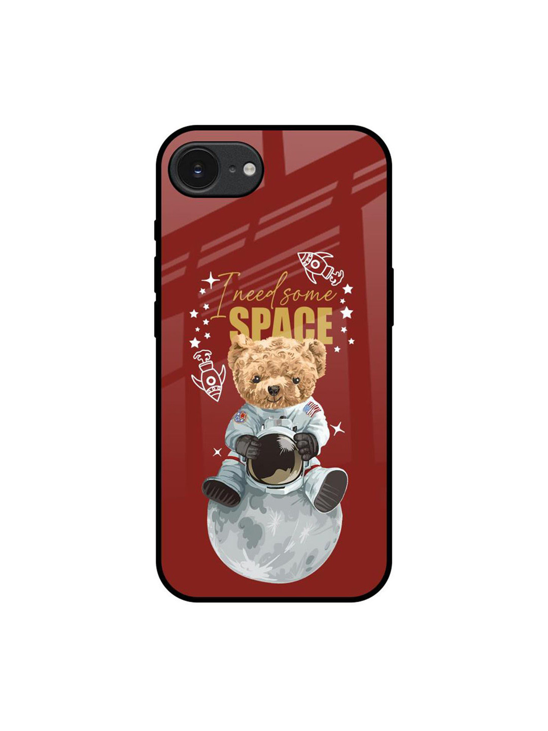 QRIOH Astronaut Bear Apple iPhone 16e Impact Resistant Back Case