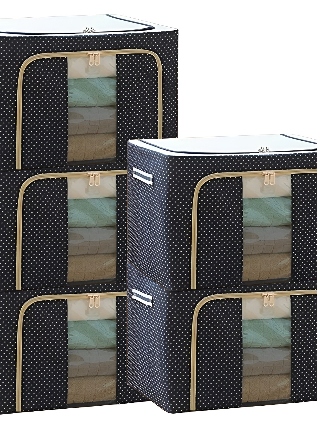 Panchhi Store Blue Pack of 5 66 Liter Clothes Organizer Bag for Wardrobe