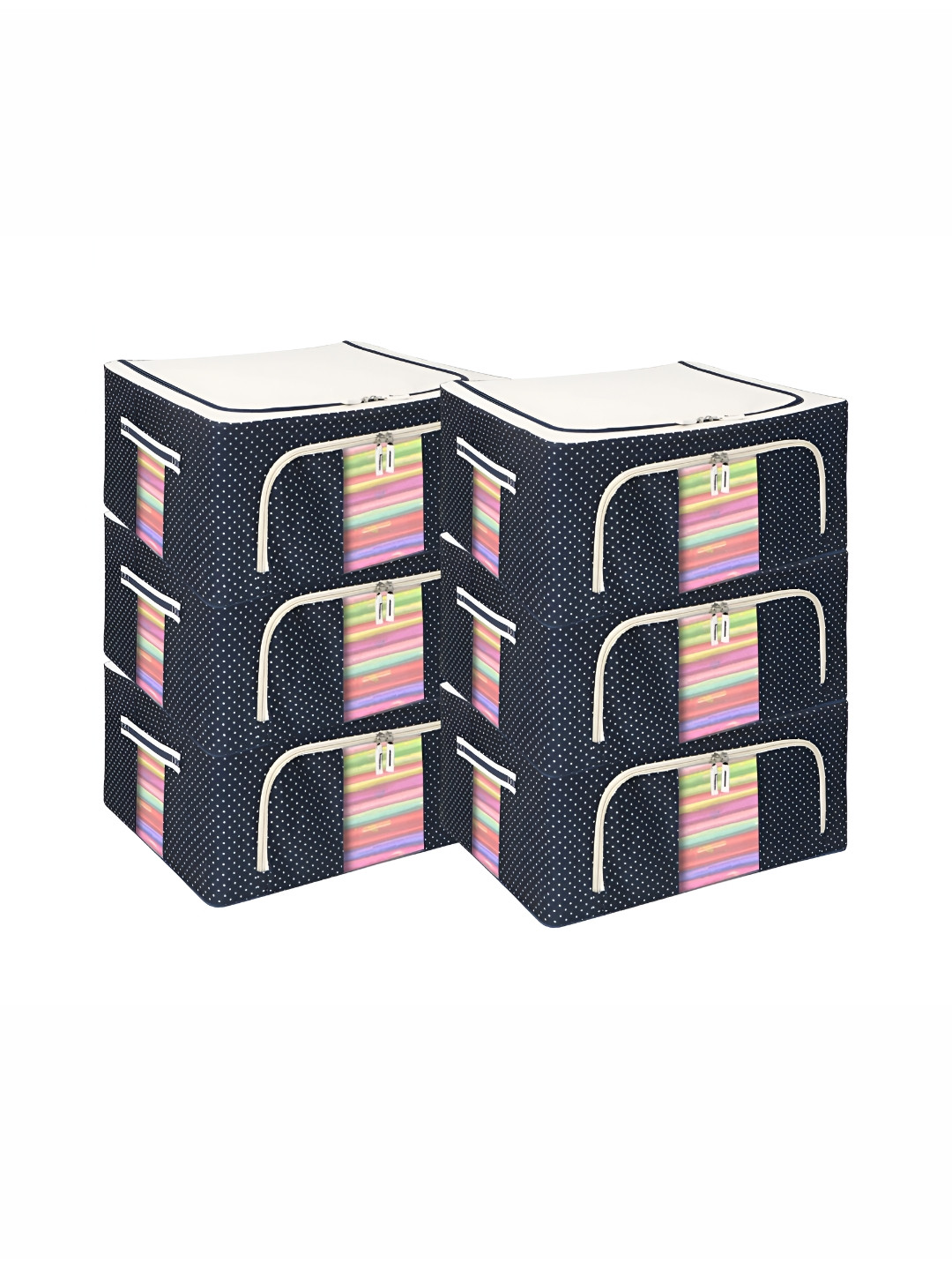 Panchhi Store Blue Pack of 6 24 Liter Clothes Organizer Bag for Wardrobe