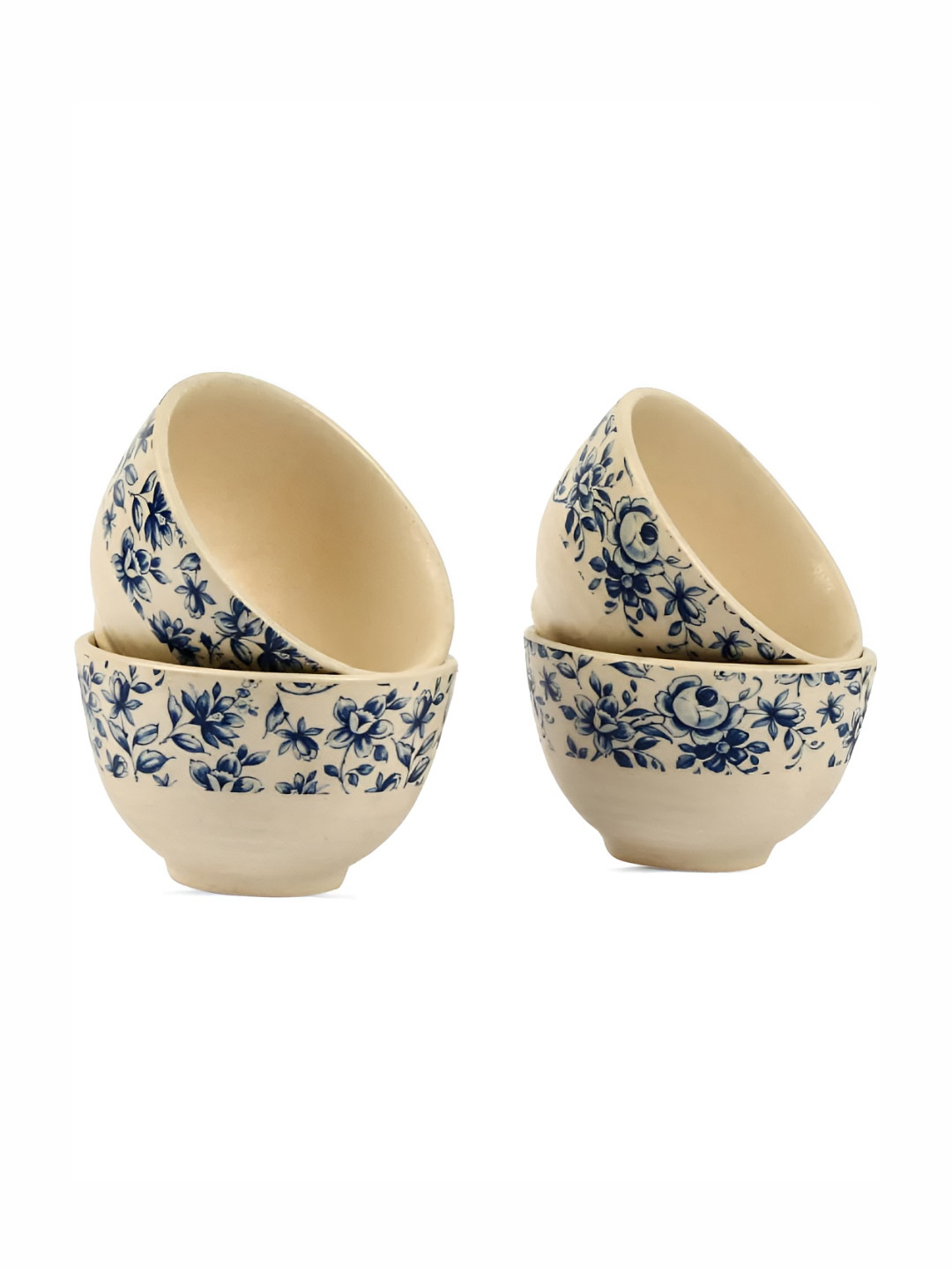 AMALAFIEE CERAMICS Neelambar Blue Floral Ceramic Microwave Safe 12 Piece Dinner Set