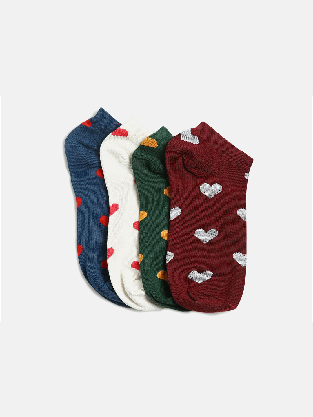 Kolor Fusion Women Pack of 4 Patterned Ankle Length Socks