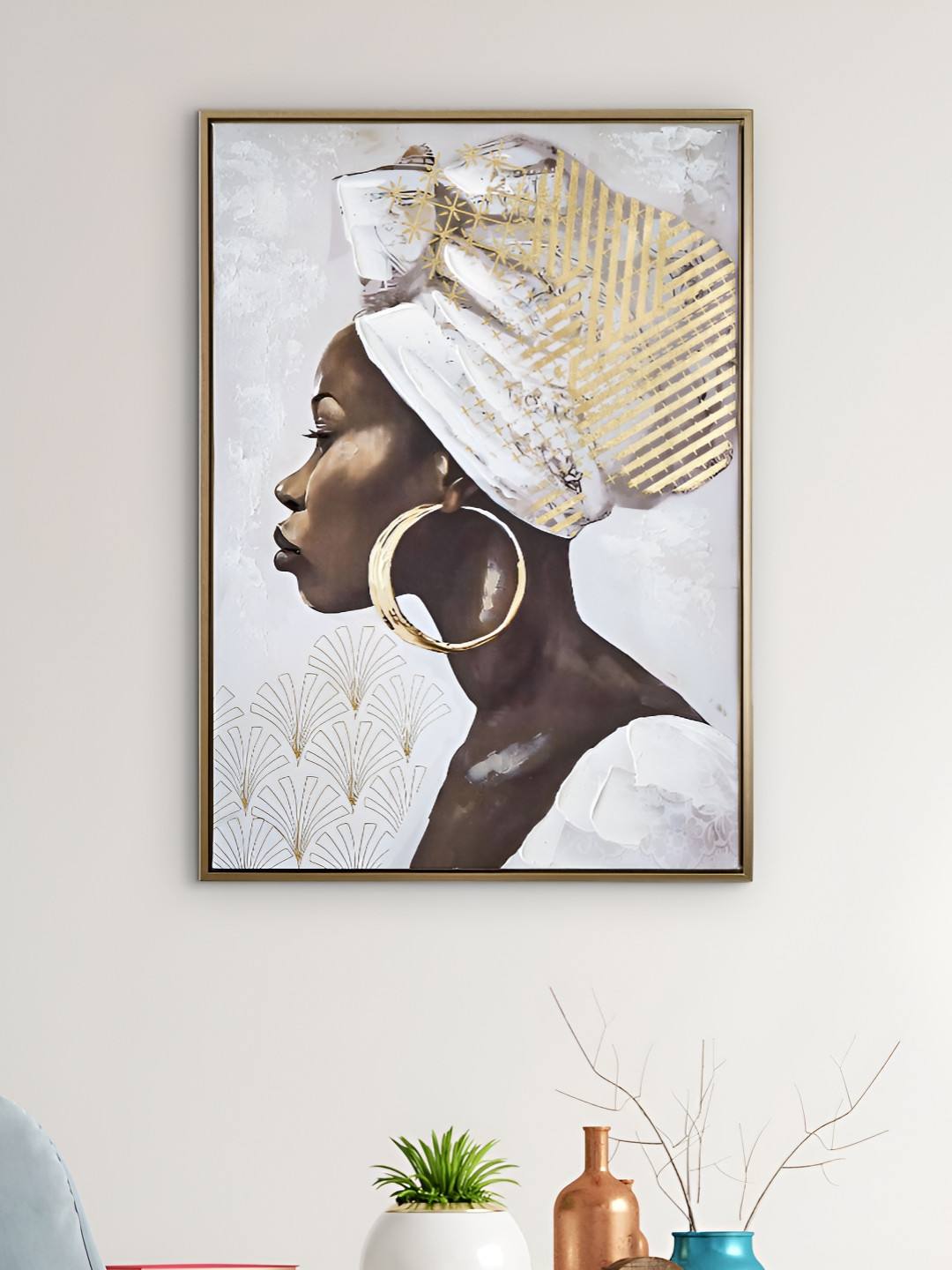 Home Centre Artistry Sartora White & Brown African Lady Wall Photo Frames