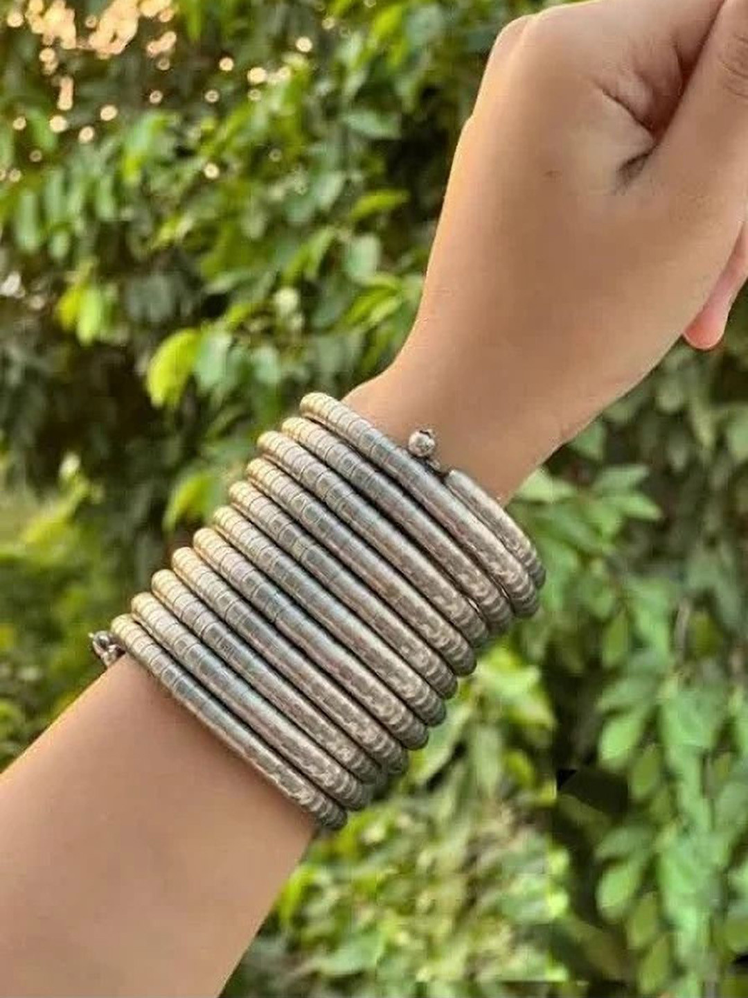 SZN Oxidised Layered Bangle