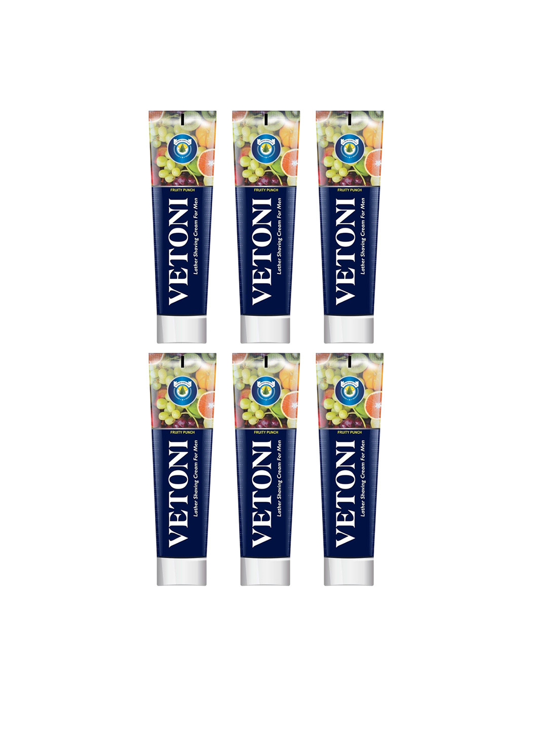 VETONI Men Set Of 6 Fruity Punch Lather Shaving Cream- 125 g Each
