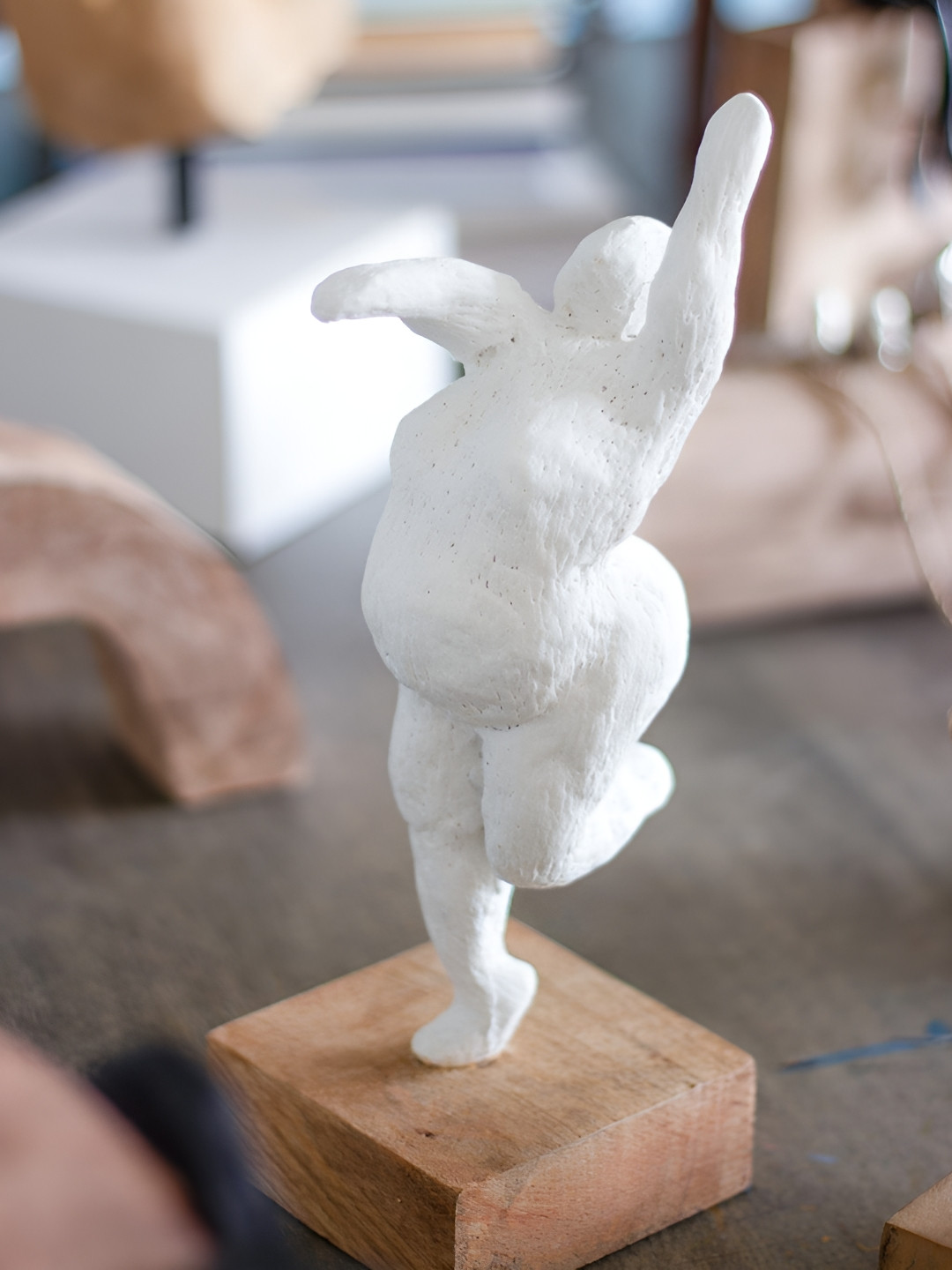 The Wishing Chair Mia Chubby Chic Statutette White Ceramic Glossy Living Room Large Showpiece - 9.8 Inches