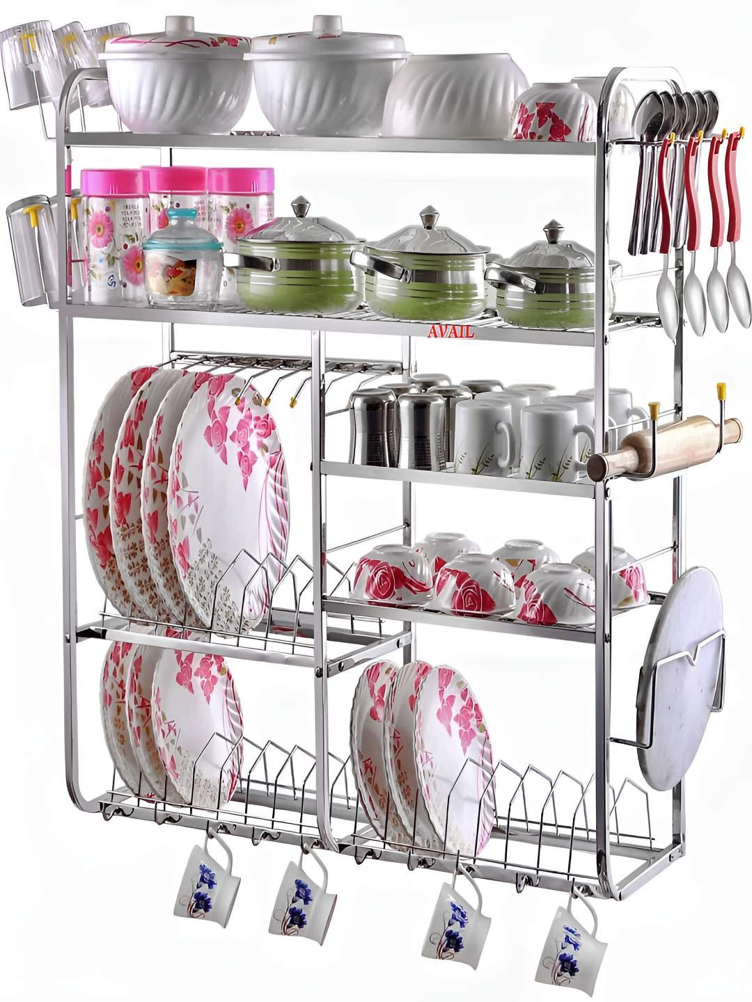 Avail Stainless Steel Utensil Kitchen Silver Dish Rack
