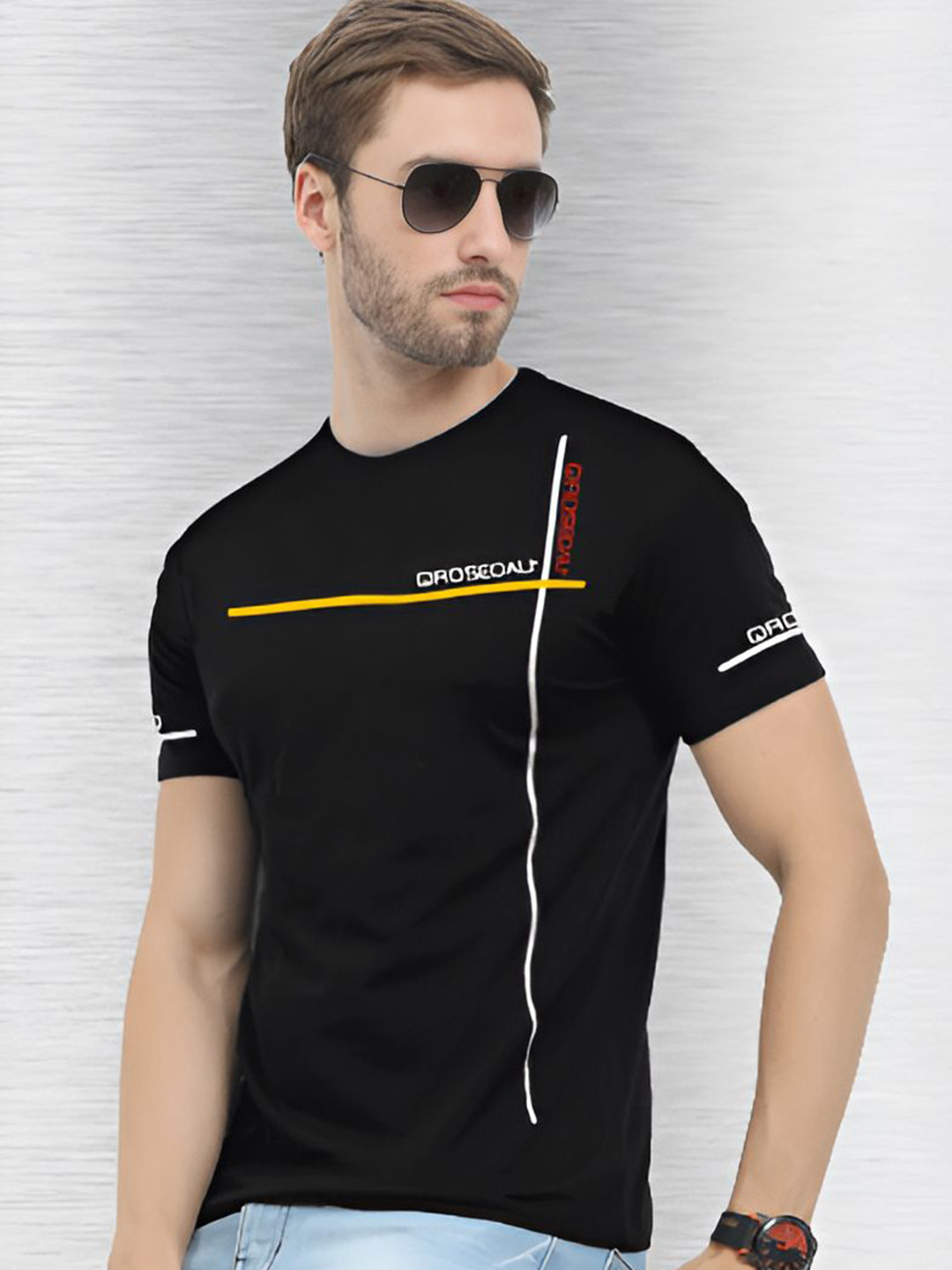 REYA Men Printed Pockets T-shirt
