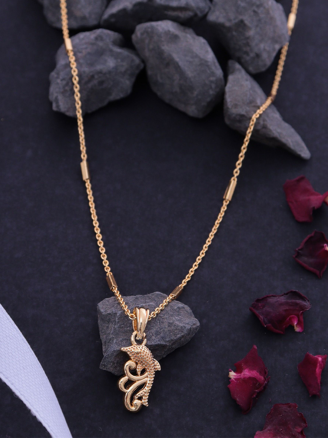 Ramdev Art Fashion Jwellery 22k Gold-Plated Pendants With Chains