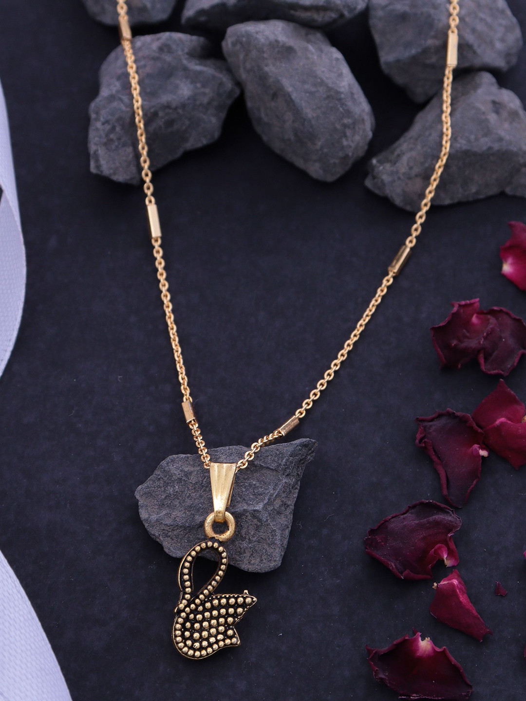 Ramdev Art Fashion Jwellery 22K Micro Gold-Plated Pendant With Chain