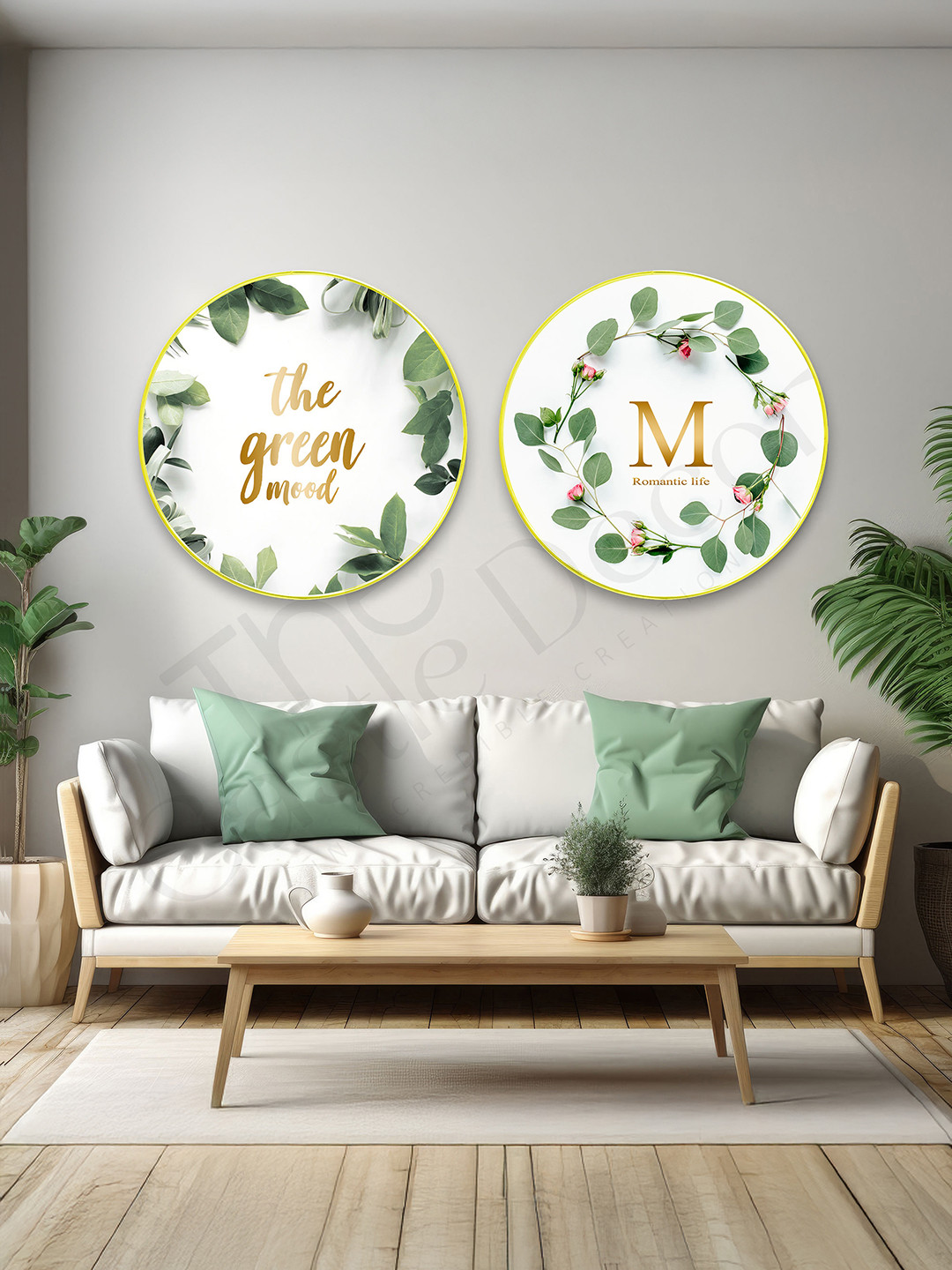 The Castle Decor Motivational Wood 2 Piece Wall Round Paintings Wall Art-24 x 24In