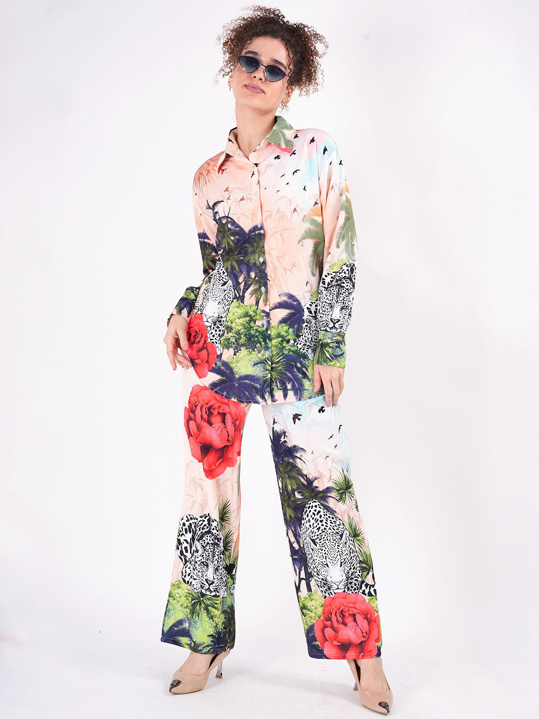 clobug Nature Printed Long Sleeves Shirt With Trousers