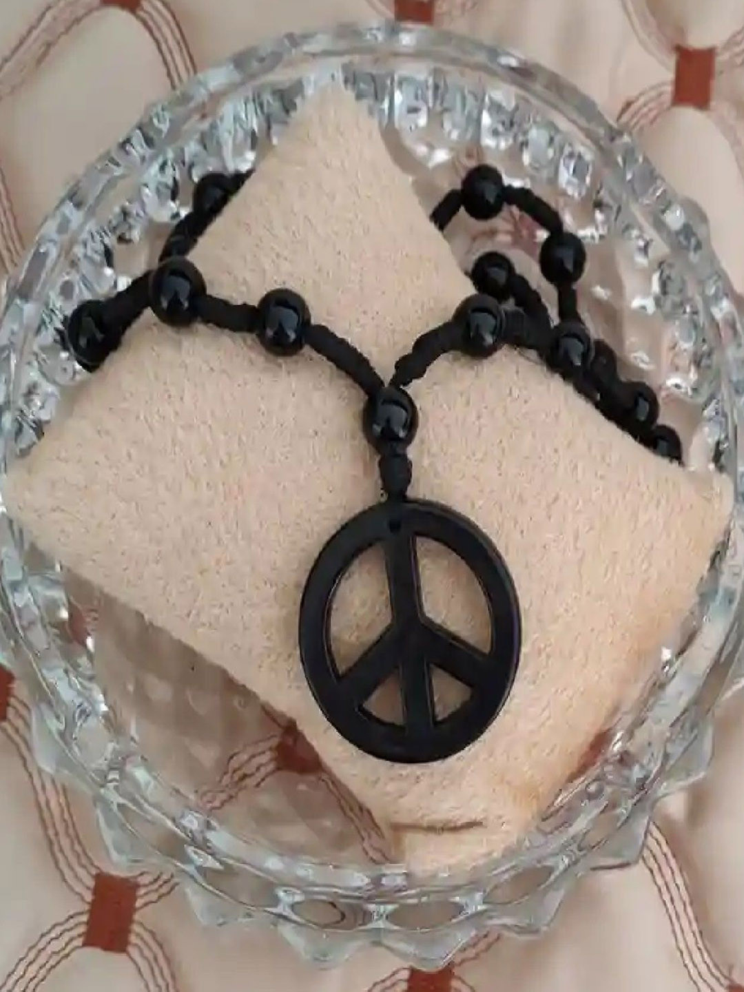 Crazy Fashion Unisex Stainless Steel Artificial Beaded Shambala Cotton Dori Chain