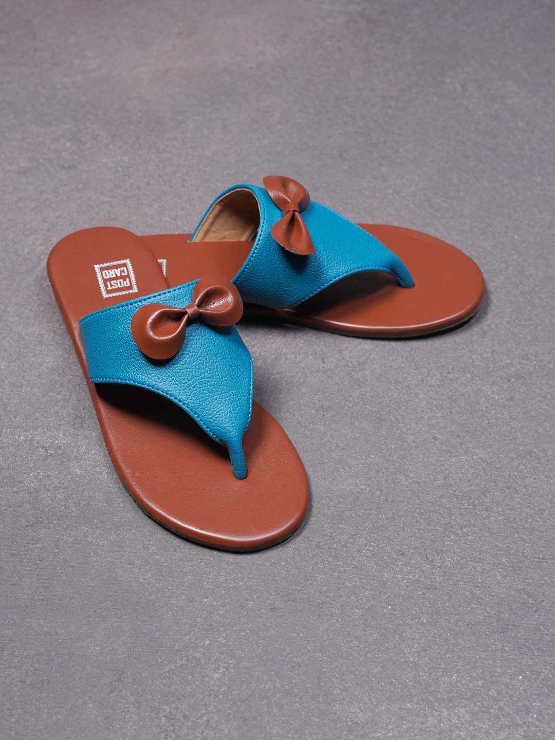 POSTCARD Women T-Strap Flats with Bows