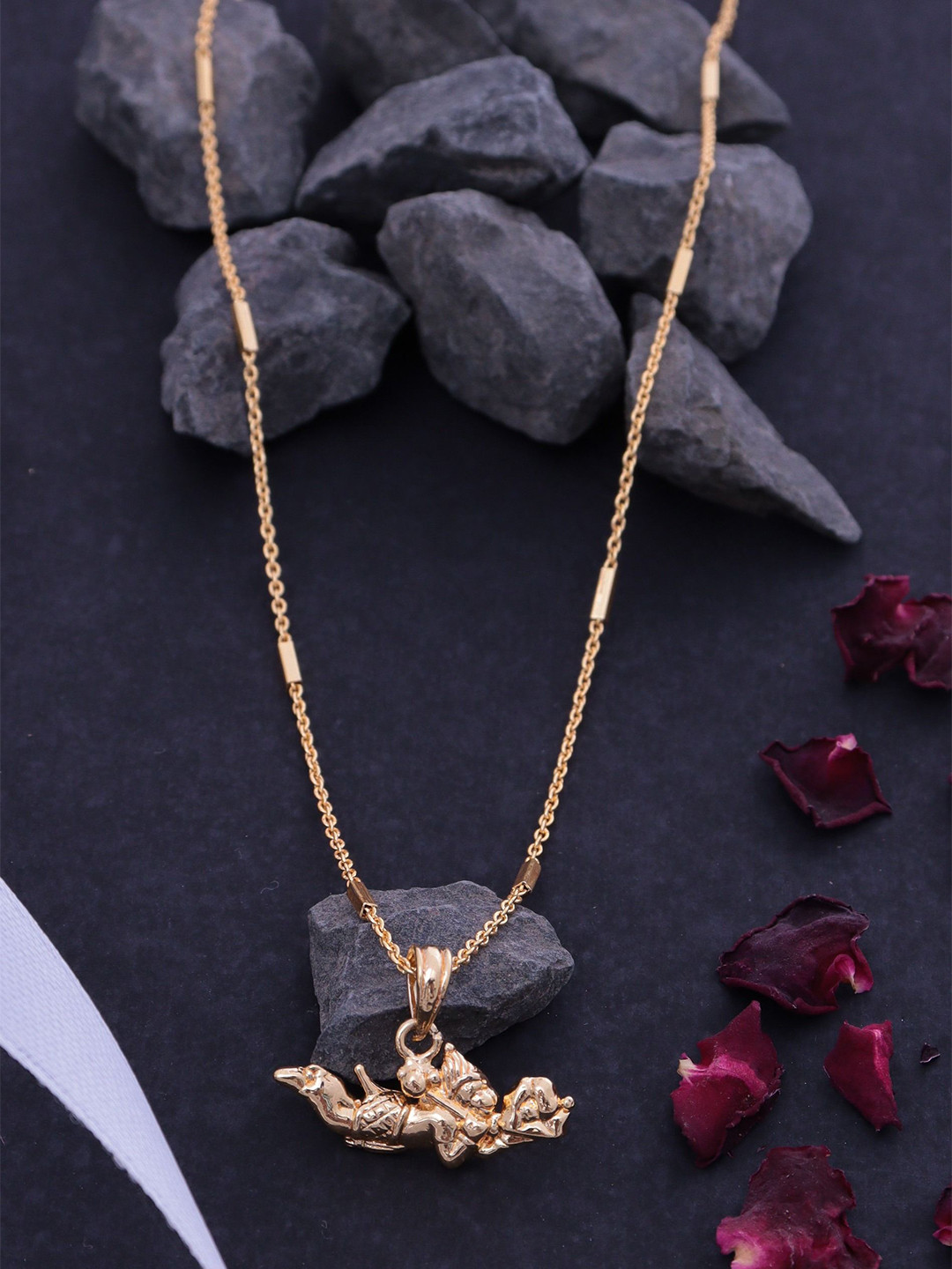 Ramdev Art Fashion Jwellery 22K Micro Gold-Plated Pendant With Chain