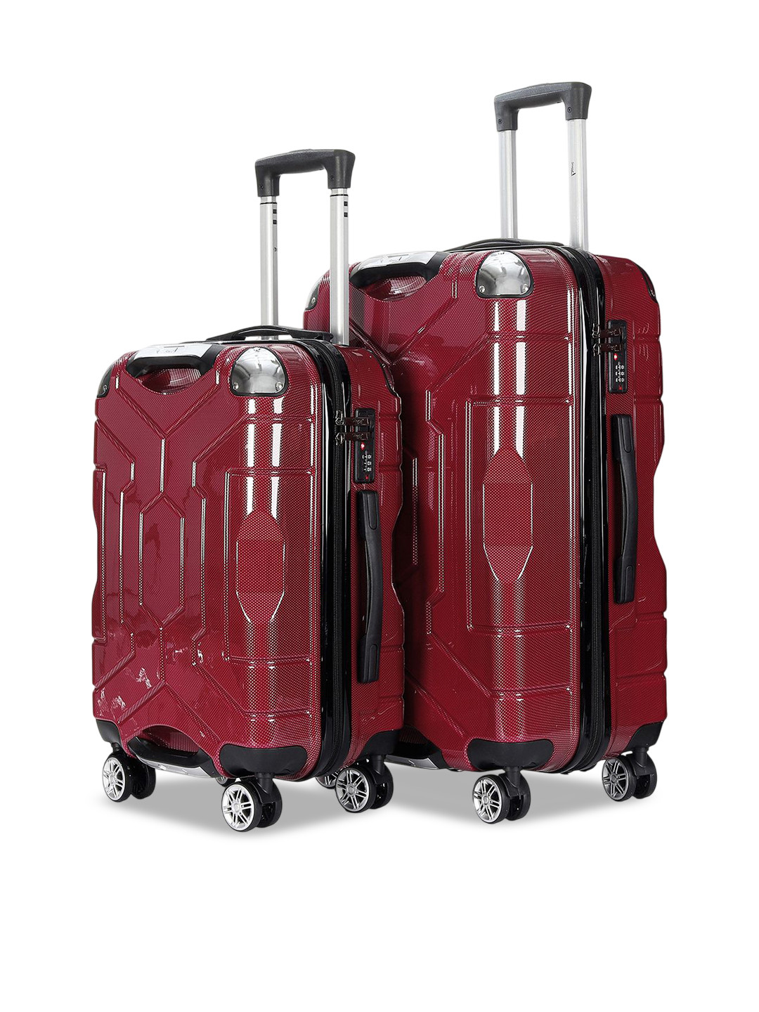 Story@home Unisex Set Of 2 Polycarbonate 8 Wheel Hard Small & Medium Trolley Bags