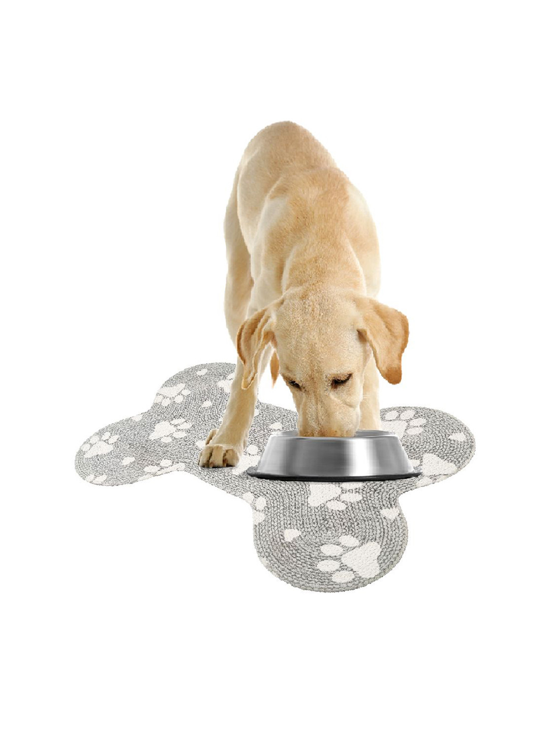 Pawpourri - Fine Living For Your Pets Grey & White Printed Waterproof Washable Pet Mat